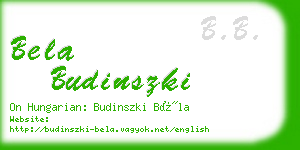 bela budinszki business card